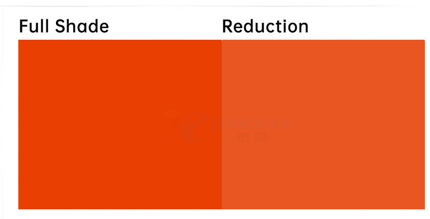 無(wú)機(jī)顏料紅104原色與沖淡色色卡