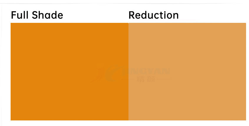雜環(huán)顏料黃192原色與沖淡色色卡展示