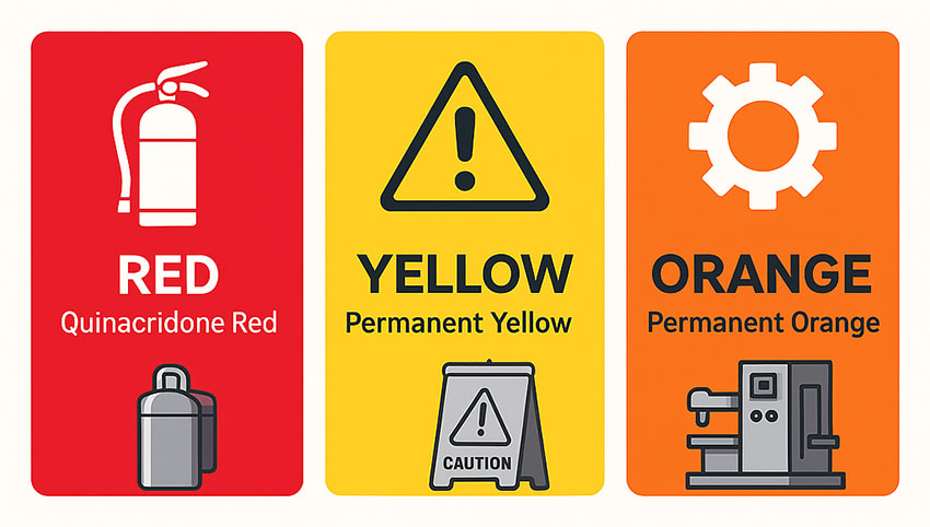 紅色、黃色和橙色安全顏色代表應(yīng)用
