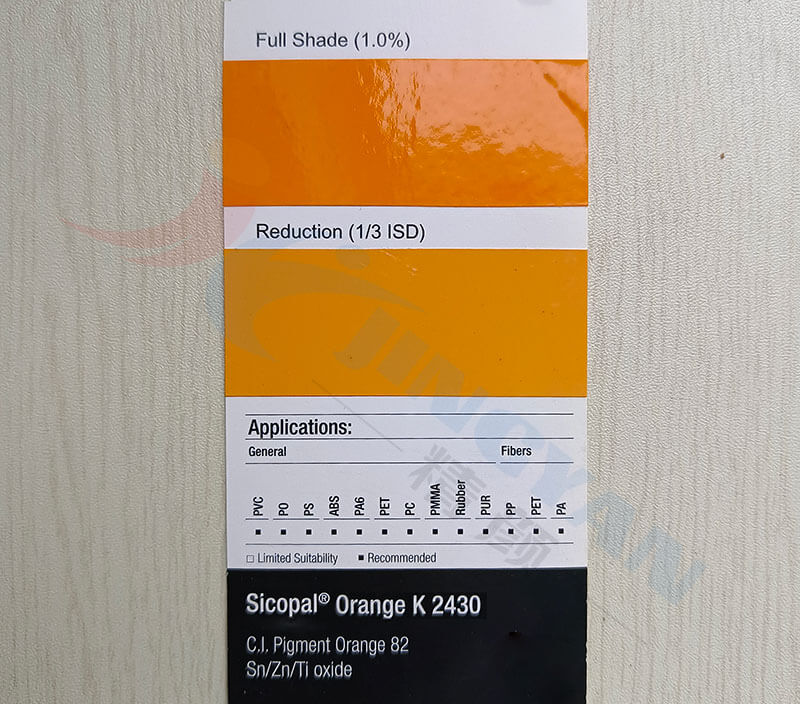 巴斯夫Sicopal Orange K2430無(wú)機(jī)顏料橙82色卡