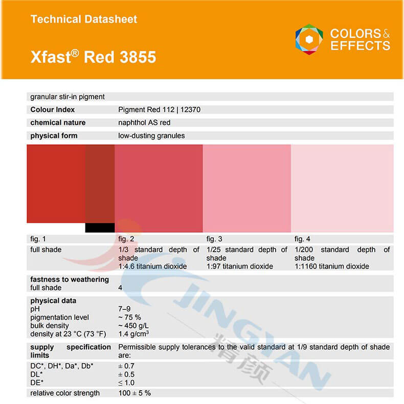 巴斯夫3855紅水溶性顏料TDS技術(shù)數(shù)據(jù)報(bào)告